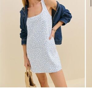 Reformation Blue and White Floral Mini Dress